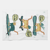 Karo Meowt! Skateboard Surf Snowboard Tabby Katze Geschirrtuch (Horizontal)