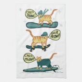 Karo Meowt! Skateboard Surf Snowboard Tabby Katze Geschirrtuch (Vertikal)