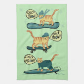Karo Meowt! Skateboard Surf Snowboard Tabby Katze Geschirrtuch (Vertikal)