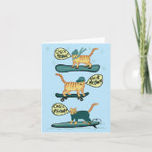 Karo Meowt! Skateboard Surfer Snowboard Cat Card (Vorderseite)
