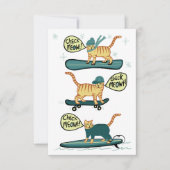 Karo Meowt! Skateboard Surfer Snowboard Cat Card (Vorderseite)