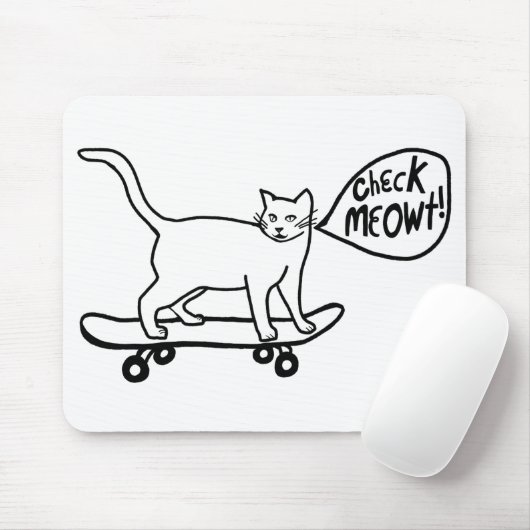 KARO MEOWT Skateboarding Cat Mousepad (Mit Mouse)