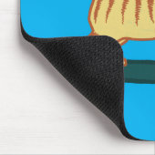 KARO MEOWT Skateboarding Tabby Cat Blue Mousepad (Ecke)