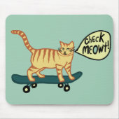 KARO MEOWT Skateboarding Tabby Katzengrün Mousepad (Vorne)