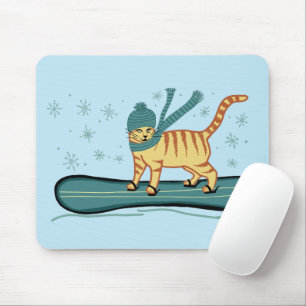 KARO MEOWT Snowboarder Cat Mousepad