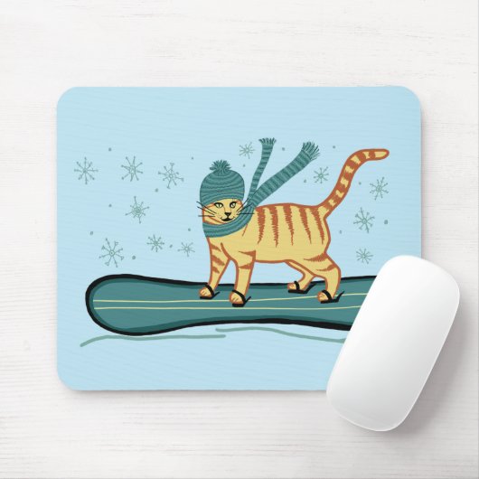 KARO MEOWT Snowboarder Cat Mousepad (Mit Mouse)