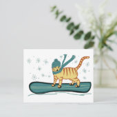 Karo Meowt! Surfer Tabby Cat CUSTOMIZE IT Postkarte (Stehend Vorderseite)