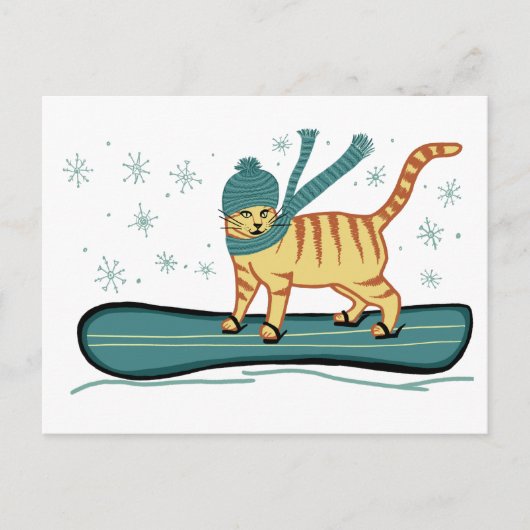 Karo Meowt! Surfer Tabby Cat CUSTOMIZE IT Postkarte (Vorderseite)