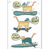 KARO MEOWT! Tabby Cat Skateboard Surf Snowboard Aufkleber (Vorderseite)