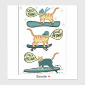 KARO MEOWT! Tabby Cat Skateboard Surf Snowboard Aufkleber (Blatt)