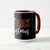 Karo-MERRY-Design mit Santa-Hut Tasse (VorderseiteRechts)