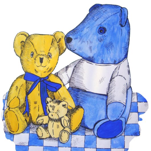 Karo mit drei niedlichen Teddybäumen Puzzle