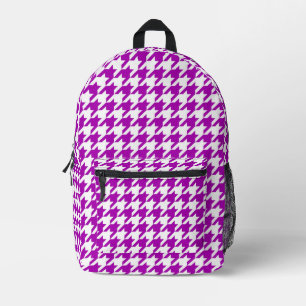 Karo mit lila und weißem Hahnentrittmuster Bedruckter Rucksack