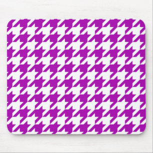 Karo mit lila und weißem Hahnentrittmuster Mousepad