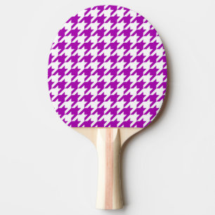 Karo mit lila und weißem Hahnentrittmuster Tischtennis Schläger