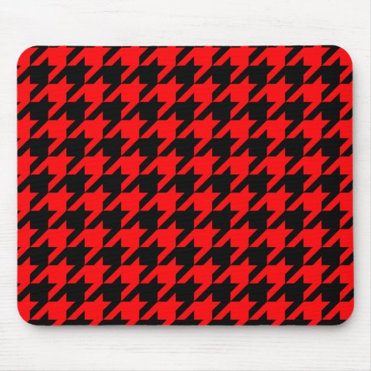 Karo mit rotem und schwarzem Hahnentrittmuster Mousepad (Vorne)