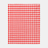 Karo mit rotem und weißem Hahnentrittmuster Fleecedecke (Vorderseite)