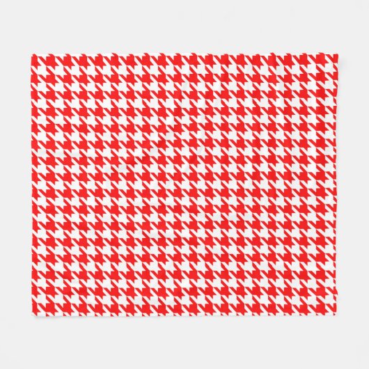 Karo mit rotem und weißem Hahnentrittmuster Fleecedecke (Vorderseite (Horizontal))