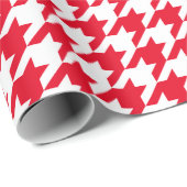 Karo-Modetyp Rot und Weiß Geschenkpapier (Rolleneckpunkt)