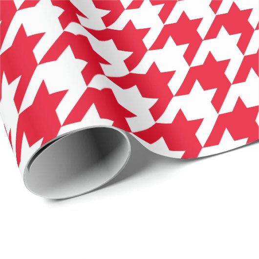 Karo-Modetyp Rot und Weiß Geschenkpapier (Rolleneckpunkt)