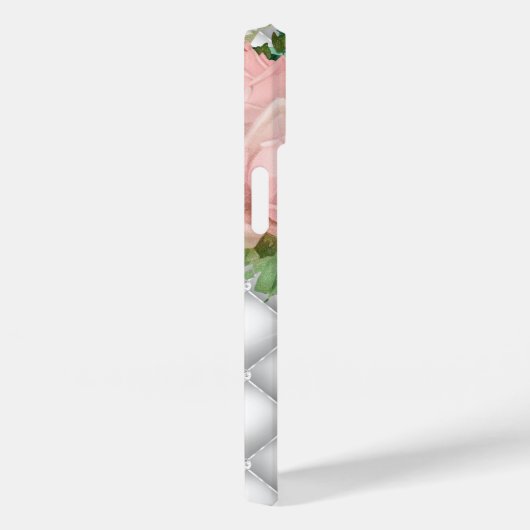 Karo Monogram Roses Funkelnd Blende gespannt Case-Mate iPhone Hülle (Rückseite / Rechts)