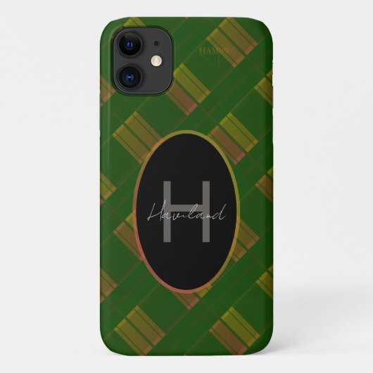 Karo-Monogramm-iPhone-Hülle HAMbWG Case-Mate iPhone Hülle (Rückseite)
