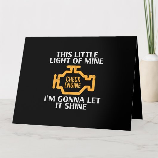 Karo Motor Light Shine Funny Car Auto Mechanik G Karte (Vorderseite)