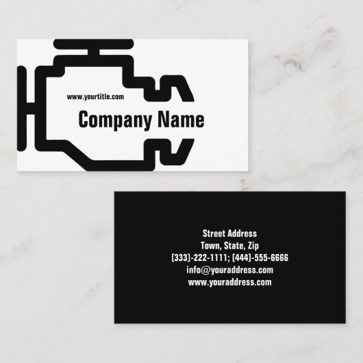 Karo Motor Service Schwarz-weiße Karte (Vorne/Hinten)