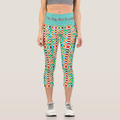 Karo Muster 6 Capri Leggings (Vorderseite)