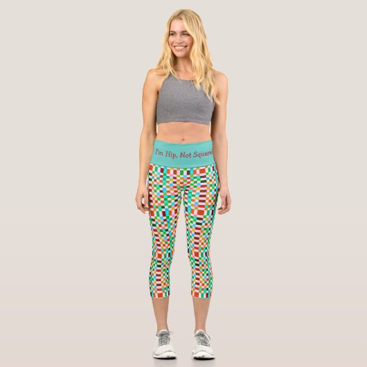 Karo Muster 6 Capri Leggings (Vorderseite)