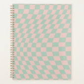 Karo-Muster-eckerbrett mit grün und beige Planer (Vorderseite)