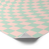 Karo-Muster-eckerbrett mit grün und beige Poster (Ecke)
