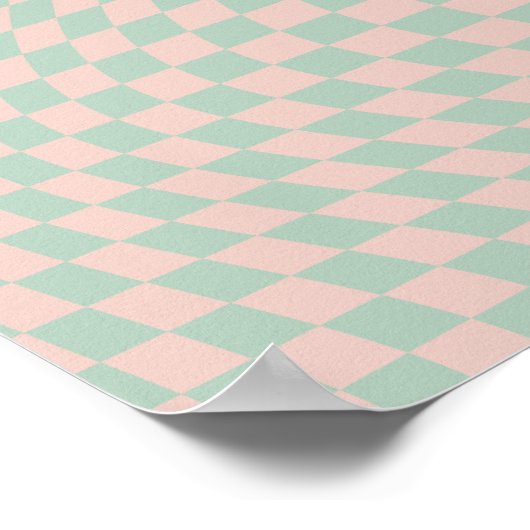 Karo-Muster-eckerbrett mit grün und beige Poster (Ecke)