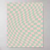 Karo-Muster-eckerbrett mit grün und beige Poster (Vorne)