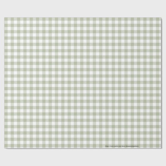 Karo-Muster für Light Sage Green und White Gingham Geschenkpapier (Flach)