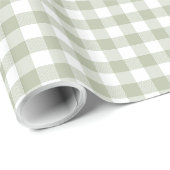 Karo-Muster für Light Sage Green und White Gingham Geschenkpapier (Rolleneckpunkt)