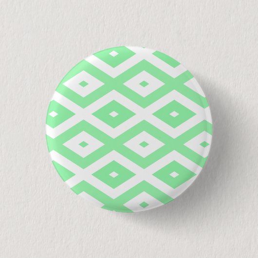 Karo-Muster grün und weiß Button (Vorderseite)