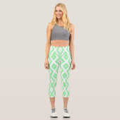 Karo-Muster grün und weiß Capri Leggings (Vorderseite)