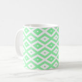 Karo-Muster grün und weiß Kaffeetasse (Vorderseite Links)