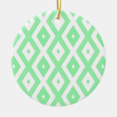 Karo-Muster grün und weiß Keramik Ornament (Vorne)