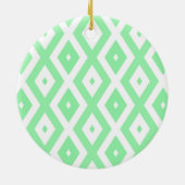 Karo-Muster grün und weiß Keramik Ornament (Hinten)