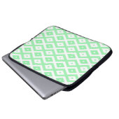 Karo-Muster grün und weiß Laptopschutzhülle (Vorne Knopf)