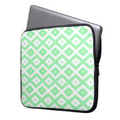 Karo-Muster grün und weiß Laptopschutzhülle (Vorderseite Links)