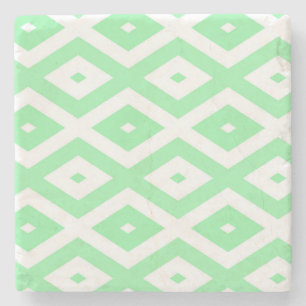 Karo-Muster grün und weiß Steinuntersetzer