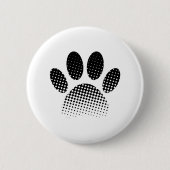 Karo Muster Halftone Dog Paw Drucken Button (Vorderseite)