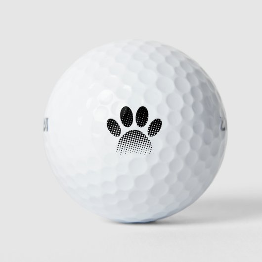 Karo Muster Halftone Dog Paw Drucken Golfball (Vorderseite)
