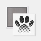Karo Muster Halftone Dog Paw Drucken Magnet (Vorderseite/Rückseite)