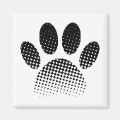 Karo Muster Halftone Dog Paw Drucken Magnet (Vorne)
