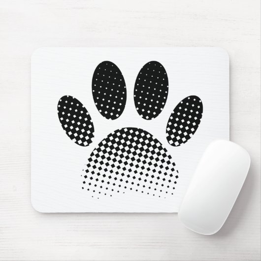 Karo Muster Halftone Dog Paw Drucken Mousepad (Mit Mouse)
