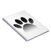 Karo Muster Halftone Dog Paw Drucken Notizblock (Rechte Seite)